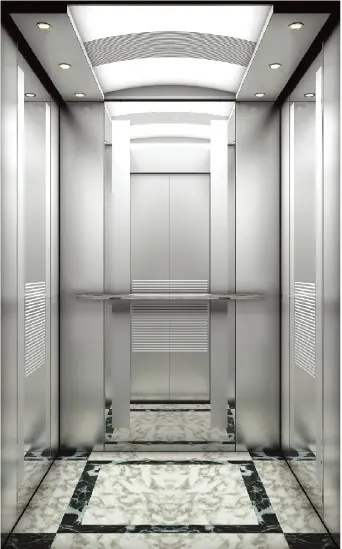 ARL-C009 مصعد فضي من الستانليس ستيل مع نقش بسيط 