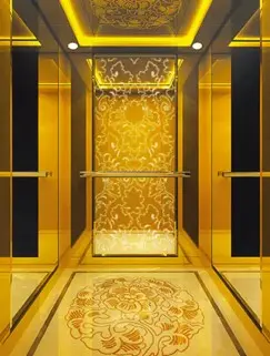 ARL-C026 مرآة من التانليس ستيل الذهبي مع نقش في الوسط 