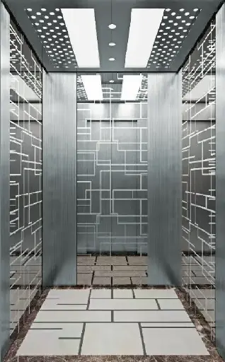 ARL-C008 مصعد فضي مع جوانب من اللوح الفولاذية من الحبوب الخشبية