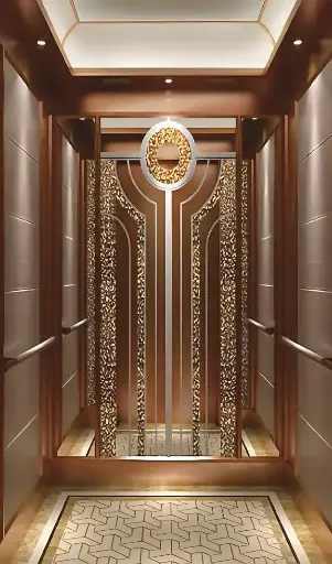 ARL-C032 مرآة ستانلس روز جولد منقوش